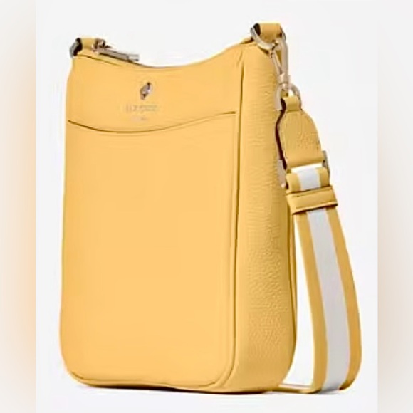 🏵️ NEW Kate Spade EMMA Saffiano Leather Swing-pack X-Body “Butternut Yellow" 🏵️ - Picture 3 of 5